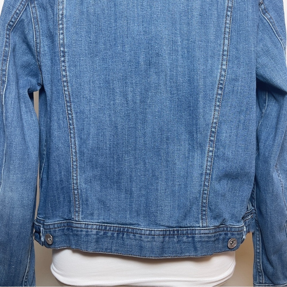 Est1946 Denim Womens Jean Jacket Long Sleeve Collared Button Down L - Picture 9 of 16